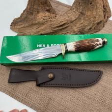 Hen & Rooster HR-4801 Deer Stag Fixed 10.25" Bowie Hunter Knife Spain w/sheath