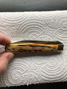 Case XX Cheetah Lockback Knife USA 5111 1/2 LSSP 4-DOT 1976 Stag # 1214-1