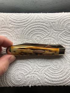 Case XX Cheetah Lockback Knife USA 5111 1/2 LSSP 4-DOT 1976 Stag # 1214-1