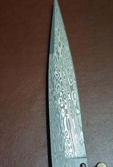 THIS 13" ITALIAN STAG DAMASCUS "PICKLOCK" SWINGUARD WAS MADE BY ANTONIO CONTINI