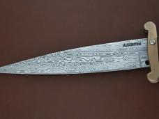 THIS 13" ITALIAN STAG DAMASCUS "PICKLOCK" SWINGUARD WAS MADE BY ANTONIO CONTINI