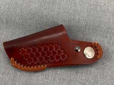 Buck 110 Lockback – Rosewood & Brass – 2010 with Brown Leather Sheath