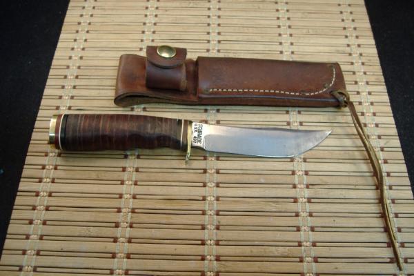 SCHRADE U.S.A. 497 "GOLD RUSH" 49'ER VINTAGE HIGH CARBON STEEL FIXED BLADE HUNTING KNIFE & SHEATH SCHRADE U.S.A. 497 "GOLD RUSH" 49'ER VINTAGE HIGH CARBON STEEL FIXED BLADE HUNTING KNIFE & SHEATH