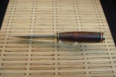 SCHRADE U.S.A. 497 "GOLD RUSH" 49'ER VINTAGE HIGH CARBON STEEL FIXED BLADE HUNTING KNIFE & SHEATH