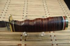 SCHRADE U.S.A. 497 "GOLD RUSH" 49'ER VINTAGE HIGH CARBON STEEL FIXED BLADE HUNTING KNIFE & SHEATH