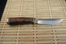 SCHRADE U.S.A. 497 "GOLD RUSH" 49'ER VINTAGE HIGH CARBON STEEL FIXED BLADE HUNTING KNIFE & SHEATH