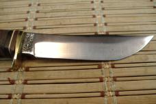 SCHRADE U.S.A. 497 "GOLD RUSH" 49'ER VINTAGE HIGH CARBON STEEL FIXED BLADE HUNTING KNIFE & SHEATH