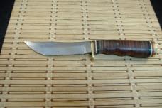 SCHRADE U.S.A. 497 "GOLD RUSH" 49'ER VINTAGE HIGH CARBON STEEL FIXED BLADE HUNTING KNIFE & SHEATH