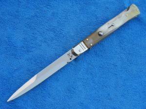 New 11" 5mm D & M Italian Switchblade Blond horn Handles LE only 80 made