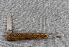 Antique A.W. Wadsworth & Sons Germany – Shadow Sleeveboard Pen Knife – Brown Bone