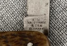 Antique A.W. Wadsworth & Sons Germany – Shadow Sleeveboard Pen Knife – Brown Bone