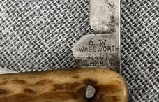 Antique A.W. Wadsworth & Sons Germany – Shadow Sleeveboard Pen Knife – Brown Bone