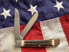 Hen & Rooster -Tobacco Trapper  (mdl# 312 DS/DH) w/ Stag Handles -NOS