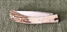 Custom J B Hodge Huntsville, AL Stag Pinch Lock Folding Knife