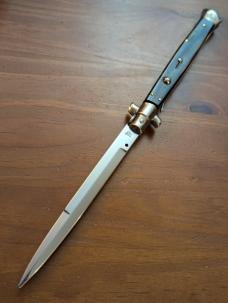 OLDER NO-NAME 33CM-13INCH BRAZILIAN HORN BAYONET STILETTO STAMPED MANIAGO ITALY 