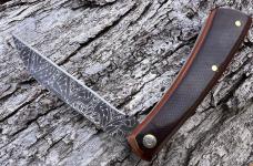 JEFF PEARCE CUSTOM CHAD NICHOLS DAMASCUS TALON *RARE* WESTINGHOUSE RED PAPER LINEN MICARTA