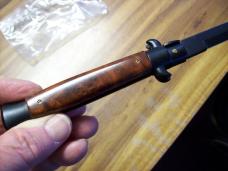 Vintage Frank Beltrame Italian 9 Inch Stiletto Automatic W/Black Blade Exotic Hardwood UNUSED!