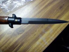 Vintage Frank Beltrame Italian 9 Inch Stiletto Automatic W/Black Blade Exotic Hardwood UNUSED!