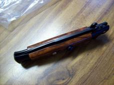 Vintage Frank Beltrame Italian 9 Inch Stiletto Automatic W/Black Blade Exotic Hardwood UNUSED!