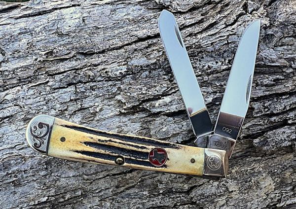 CASE XX 2007 SFO STAG TX SHIELD SCROLLED & NUMBERED TRAPPER