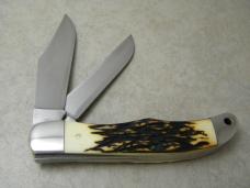 Schrade + USA 227UH Uncle Henry Staglon Folding Bowie/Hunter Knife & Pouch - NIB