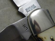 Schrade + USA 227UH Uncle Henry Staglon Folding Bowie/Hunter Knife & Pouch - NIB