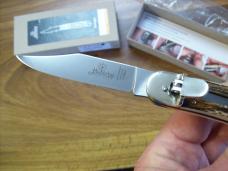 Hubertus Knife Solingen, Germany Large Size 11 Clip-Point Blade Genuine Stag/Antler NIB