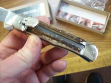 Hubertus Knife Solingen, Germany Large Size 11 Clip-Point Blade Genuine Stag/Antler NIB