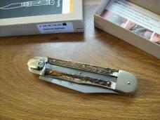 Hubertus Knife Solingen, Germany Large Size 11 Clip-Point Blade Genuine Stag/Antler NIB