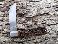 BENINI-FACAS CUSTOM CPM 154 BLADE STEEL STAG HANDLE WHARNCLIFFE SLIPJOINT FOLDER **VERY NICE BUILD**