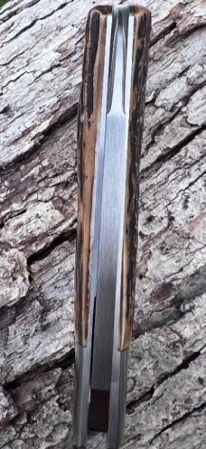 BENINI-FACAS CUSTOM CPM 154 BLADE STEEL STAG HANDLE WHARNCLIFFE SLIPJOINT FOLDER **VERY NICE BUILD**