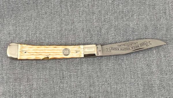 Burnt Chimney (Boker) Germany – 1 Blade Trapper – NKCA Youth PROTOTYPE – White Bone Burnt Chimney (Boker) Germany – 1 Blade Trapper – NKCA Youth PROTOTYPE – White Bone