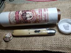 Great Eastern Cutlery Ben Hogan GEC 651122 Smooth White Bone With Tube, Button & Waxed Paper