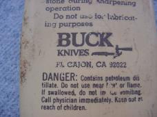 BUCK COLLECTORS - Vintage El Cajon Honing Oil AND Hard-to-Find Arkansas Stone Marked No. 130