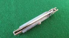 c. 1960's Rostfrei IMPORT 1 18cm WHITE Pearl Handle Swivel Bolster RED DOT