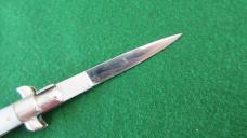 c. 1960's Rostfrei IMPORT 1 18cm WHITE Pearl Handle Swivel Bolster RED DOT