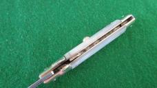 c. 1960's Rostfrei IMPORT 1 18cm WHITE Pearl Handle Swivel Bolster RED DOT