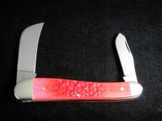Titusville Cutlery Pink Petal Jigged Bone Rooster Comb Farmer Knife Super Rare 1 of 4 COA USA 2024