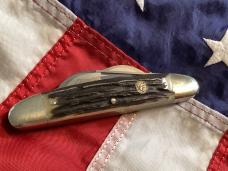 Hen & Rooster -Bertram Cutlery Large TOBACCO Congress w/ Stag Handles