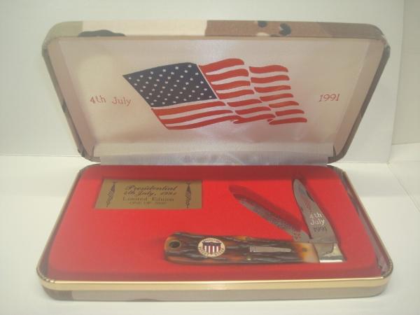 1991 REMINGTON USA R1178 PRESIDENTIAL DEDICATION OPERATION DESERT STORM KNIFE 