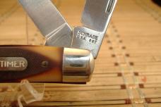 SCHRADE OLD TIMER 8OT SR. STOCKMAN VINTAGE U.S.A. MADE HIGH CARBON STEEL BLADES NIB POCKET KNIFE