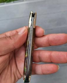 Rare 4 1/4" Custom made Bird's Head Bolster Knife with Filework, Nice Scales!