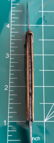 Vintage Keene 180 Broadway New York 2-Blade Gold Tone Pocketknife Fancy Scales Germany