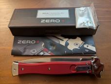 NIB AGA CAMPOLIN RED ANODIZED ALUMINUM ZERO PLUS AUTOMATIC WITH POLISHED DAGGER 26cm-10.25 INCHES 