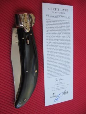 Lepre Quality Italian Unique Switchblade Knife Horn Limited Edition 2015 MANIAGO ITALY w/Certificate