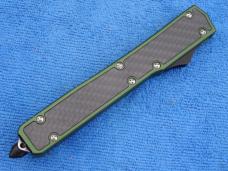 New 10.5" Dagger Blade OTF T6-6061 Army Green handles with carbon fiber insert 