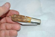 Henckels 1990's 2 Bl Barlow Gnarly Stag Factory Mint HK 16-S 3 1/2" Closed Mirror Polished 