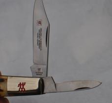 Henckels 1990's 2 Bl Barlow Gnarly Stag Factory Mint HK 16-S 3 1/2" Closed Mirror Polished 