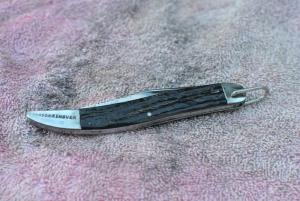 Camillus 4 Line Texas Tothpick Fishing Knife Early Rough Blasck 5" Liner Lock 1930's -40'sail