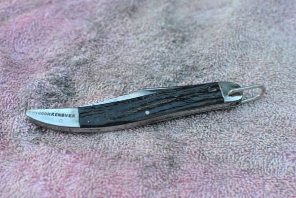 Camillus 4 Line Texas Tothpick Fishing  Knife Early Rough Blasck 5" Liner Lock 1930's -40'sail 